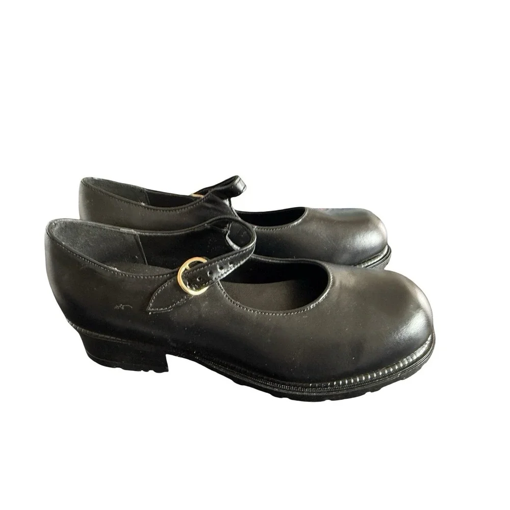 Vintage Little Capezio Girls Black mary janes‎ block heel size 3M usa made new
